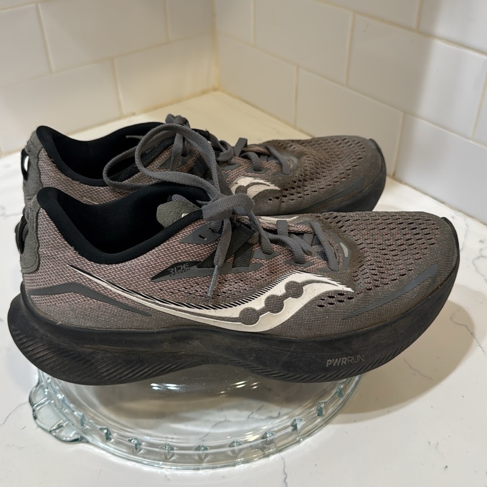 Saucony Womens Ride 15 Gray/Purple Athletic Running Shoes S10729-22, Size 9 - Picture 9 of 15
